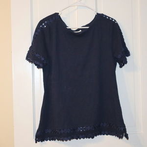 Blue lace detail top